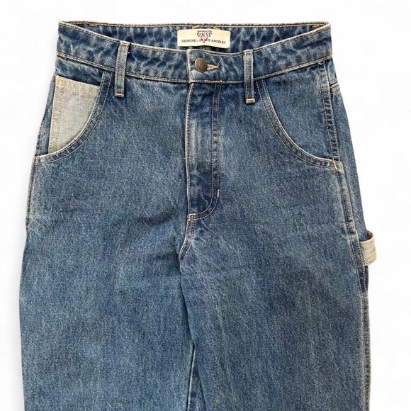 y2k vintage GUESS patchwork Cargo style jeans size 25" - Picture 5 of 6